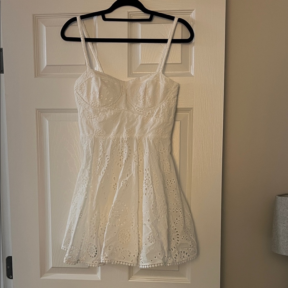 Zara White Eyelet Mini Dress